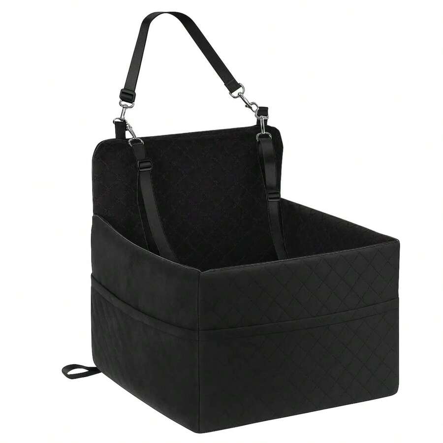 Washable Detachable Pet Car Seat With Storage Pocket For Dogs Up To 35lbs - Black - View 1