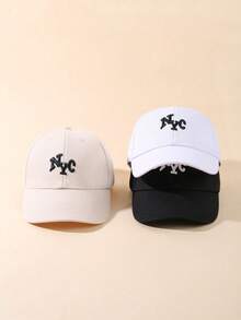 3件組 NYC刺繡幼童棒球帽 兒童棒球帽 可調節帽帽 男孩女孩 6個月-2歲 夏季棒球帽 - 彩色 - 查看 3