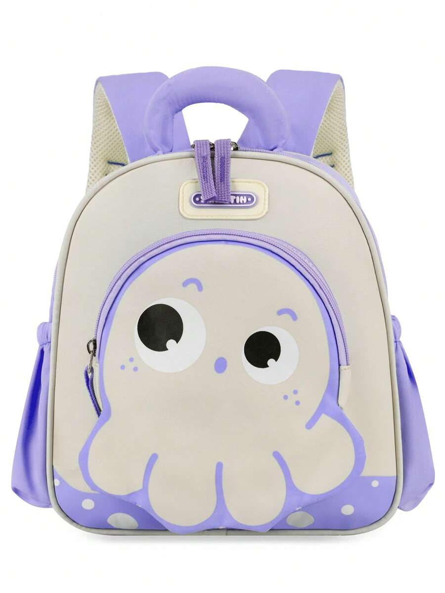 New Fashion Cartoon Octopus Backpack Simple Student Backpack Shoulder Bag Multi-Compartment Storage Bag Lightweight Burden-Reducing Large