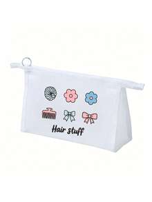 Bolsa de maquillaje de malla con lazo y patrón de peine, bolsa de almacenamiento con protección solar de verano, bolsa de maquillaje multifuncional, bolsa de almacenamiento portátil, bolsa de cosméticos, bolsa de cuidado de la piel, esencial de viaje, suministros de dormitorio, almacenamiento de baño, almacenamiento de joyas, bolsa de almacenamiento de aceite de labios y cosméticos, bolsa de suministros escolares, bolsa de maquillaje esencial para vacaciones, almacenamiento de cosméticos, perfecto para natación, playa, buceo y vacaciones de verano, regreso a la escuela de estudiantes, regalo para amigos y maestros - Multicolor - Ver 15