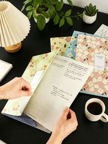 5/1pc Minimalist Floral Expanding File Folder Portable Folder Bag Document Organizer For College Students Workers, Durable Multi-Pocket A4 Paper Holder To Keep Worksheets Receipt Daily Office Supplies For Back To School Study School Supplies - Multiple Styles - View 3
