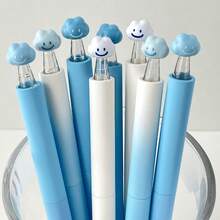 1 Stück/4 Stücke/8 Stücke Farbverlauf neutrale Gelstifte, Wolken Design, zufälliger Stil, Drehverschluss, 0,5 mm Spitze, schwarze Tinte, Schulanfang Essential, Büro- & Schulbedarf, geeignet für Geburtstagsgeschenktüten, Partygeschenke, Klassenbelohnungen und Karnevalspreise - A - Übersicht 5