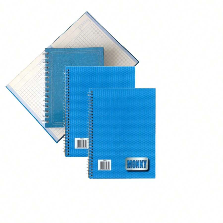 Cuaderno francesa Pack 3pzs Monky Cuadro chico 100hojas - G-azul real - Ver 1