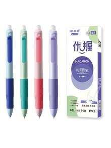 Bộ 4 bút gel xóa được thu gọn màu Macaron phối khối, thiết kế tối giản, thân mềm dễ cầm, mực nhạy nhiệt, dùng cho học sinh làm bài tập - A - Xem 8