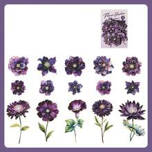 15pcs/Pack Vintage 3D Textured Long Stem Flower Hard Card Thicker Sticker Pack, Floral Shadow Series For Diary, Planner Decoration, Shaped Craft Material Stickers,School Supplies,Back To School - Multicolor - View 23