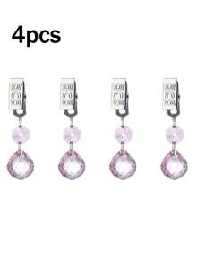 1-4pcs Crystal Glass Tablecloth Clips With Stainless Steel Clamps, Decorative Transparent Curtain Weights, Suitable For Home Dinner, Kitchen/Dining Room/Home/Garden Decor, DIY Tablecloth Decoration Hanging Accessories Set - Multicolor - View 16