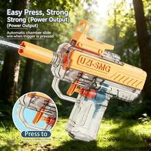 1pc Summer Outdoor Water Gun, High-Power Pump Action Water Blaster With Transparent Water Tank, Ideal Accessory For Pool Party, Lawn Games, Camping And Backyard Entertainment - Multicolor - View 1