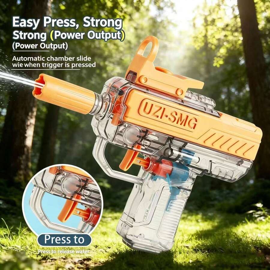 1pc Summer Outdoor Water Gun, High-Power Pump Action Water Blaster With Transparent Water Tank, Ideal Accessory For Pool Party, Lawn Games, Camping And Backyard Entertainment - Multicolor - View 1
