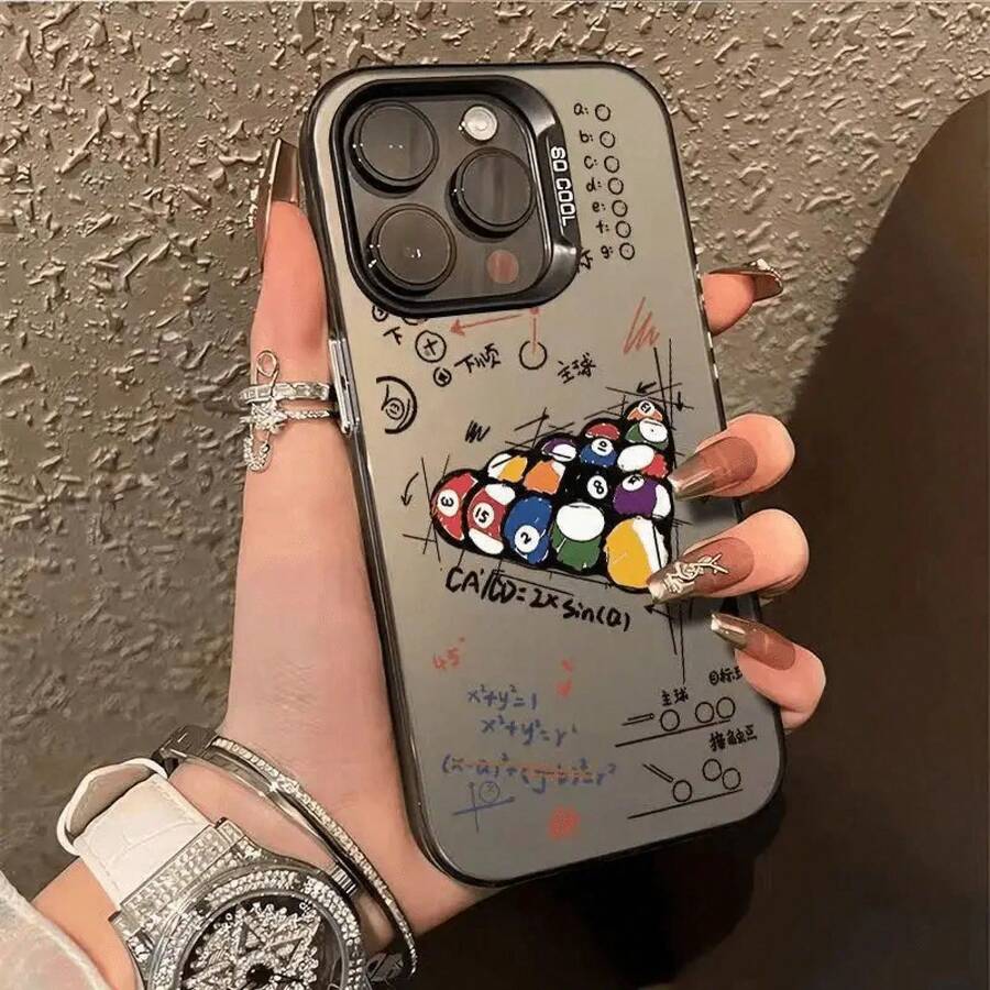Funda para 16 Pro, 16 Plus, 16 Pro, 16, 15 Pro, 15 Plus, 15 Pro, 15, 14 Pro, 14 Plus, 14 Pro, 14, 13 Pro, 13 Pro, 13, 12 Pro, 12 Pro, 12, 11 Pro, 11 Pro, 11, XR, XS, XS, X, y 8 Plus con Temática de Billar y Protección Antigolpes para Usuarios de - Colores mezclados - Ver 1