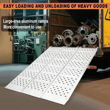 Kangten Aluminum Tri-Fold Ramp With Treads, Extra Wide Loading Ramp 1500 Lbs Capacity, 54"*77" Heavy Duty Trailer Ramps For ATV, UTV, Motorcycle, Lawn Mower A Nice Gift - Default@QC9PUS8WWDYB8*1 - View 9