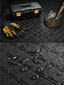Black Trunk Mat, Compatible Car Trunk Mat, Waterproof Carpet Tray, Cargo Trunk Storage Pad, Compatible Cargo Liner, Custom Cargo Mat, All Weather Protection, Rear Trunk Cargo Liner, Non-Slip, Black. - Black - View 4