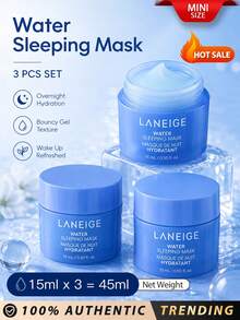 Laneige [Mini] Water Sleeping Mask 15ml / A Korean overnight mask to deeply hydrate and recharge your skin’s glow overnight. The lightweight, refreshing gel formula gently cools & seals in deep hydration that's light formula gently cools & seals in deep hydration that's light on the . - Water Sleep Mask 15ml*3/45ml - 查看 1