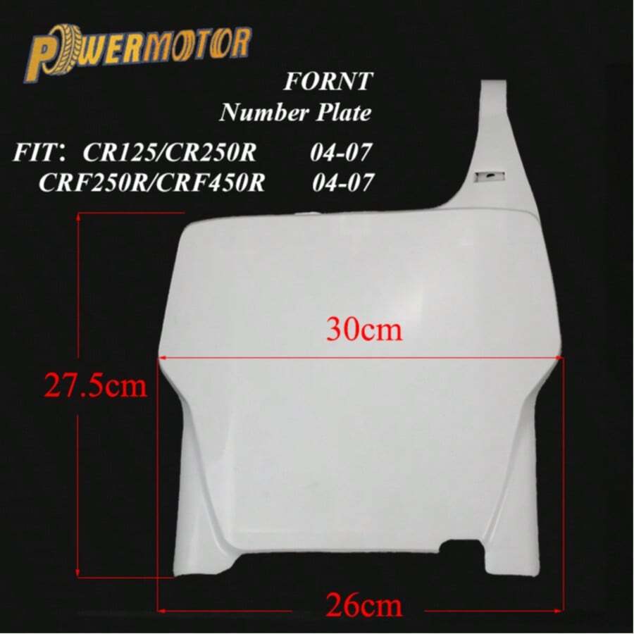 PowerMotor 摩托車前號牌塑料蓋,適用於 CR125R CR250R CRF450R 2010 2011 2012 2013 CRF 250RX 450RX 2019 2020,越野賽車 Motocross Enduro 號牌蓋 - A - 查看 1