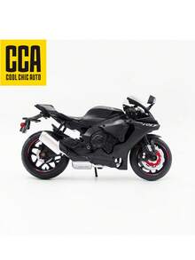 C C A 1:12 Suzuki GSX R1000 Preto/Azul, Kawasaki R, Brinquedo Modelo de Motocicleta de Liga, Pode Ficar em Pé, Direção Móvel, Rodas Traseiras com Função de Amortecedor, Brinquedo Colecionável de Exibição de Motocicleta Realista (Sem Base de Exibição) - Preto - Visão 13
