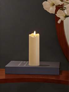 1PC High-End Realistic Plastic Ivory White Electronic LED Decorative Candle, Smokeless Candle Light, Modern Home Bedroom Decor Lamp, Christmas Wedding Atmosphere Light, Holiday Gift Souvenir - Wave - View 13