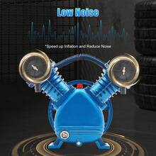 Futchoy 3HP 2-Piston Twin Cylinder V-Style Replacement Air Compressor Head Pump 1-Stage - Blue - View 9