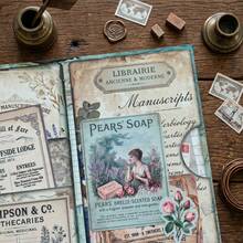 Vintage Librairie Notes Junk Journal Folio Kit, Creative Folio Booklet & Mini Folder Kit, Vintage Junk Journal Decor Supplies, DIY Scrapbook Handcraft Set For Handmade Projects With Instruction Video - YC0035 - View 9