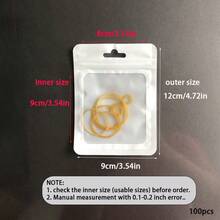 50pcs Pink Packaging Bags, Clear Display Bags For Hanging Accessories, Self-Sealing Bags For Cables, Cosmetics, Holographic Packaging Bags - White - View 7