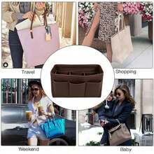 Felt Bag Organizer Insert For Large Capacity Tote Bags Like Speedy, Quickly Organize Items Inside The Bag - Brown - View 3