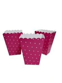 Creative Mariu Cajitas Mesa De Dulces, Candy Bar, Palomera (10 Piezas) - Fucsia lunares - Ver 2