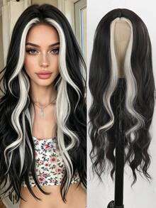 26 Inch Brown Highlighted Blonde Large WaveSynthetic Heat-Resistant Wig, Gradient Color Wig, No Bangs, High-Temperature Resistant Fiber Long Curly Synthetic Wig, Suitable For Everyday Wear.(Hair Color: Multiple Colors Available), Halloween - Multicolor - View 15