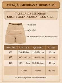 Tailored Plus Size Shorts With Elegant Belt - Summer 2026 - Ideal For Everyday Wear And Going Out - A Versatile And Comfortable Piece That Shapes Your Body. - 亮橙色 - 查看 3