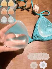 Reusable Silicone Bra Pads - Invisible Lifting Pads, Suitable For Swimwear And Lingerie, Soft And Thick, Natural Lift, Perfect For Bikinis, Dresses And Tank Tops - A - View 2