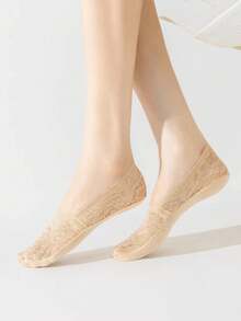 chuanwa（2） 1/5/10 Pairs Of Women Flowers New Ankle Spring And Summer Lace Invisible Thin Short Boat Socks - Multicolor - View 4