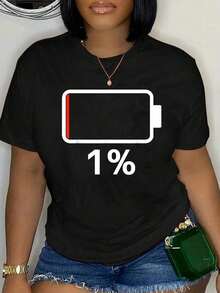 Camiseta 100% Algodón para Mamá de 3 Niños, Batería Baja, Sin Cargar, Divertida para el Día de la Madre, hecha de 100% algodón. - Negro 3 - Ver 1