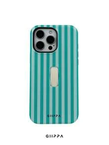 GIIPPA 1個 祖母綠垂直條紋圖案設計，Phone 17 Pro Max 指環手機殼，相容於 Phone 16 Pro Max、15 Pro Max、14 Pro Max，韓系高端時尚趣味手機殼，相容於 11/12/13/14/15/16 Pro Max Plus，優雅設計適合男女，聖誕節、情人節、復活節、婚禮季和生日送女友的完美禮物！ - 綠色 - 查看 7