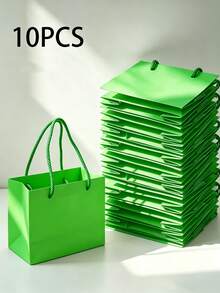 10個/1個 綠色迷你手提禮品袋 禮品卡袋 大量特小號紙製派對禮盒 適合母親節、婚禮、嬰兒洗禮、生日包裝用品，4.7 X 3.9 X 2.3 英吋 - 綠色 - 查看 15