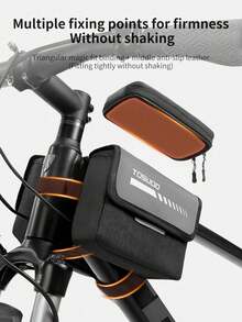 TOSUOD Bicycle Front Frame Bag, Mountain Bike Road Bike Top Tube Phone Storage Front Hanging Bag, Waterproof Large Capacity Frame Storage Bag, Wide Straps Fit Bike Body Without Rubbing Legs, Commuting Long Distance Cycling Tool Storage Equipment Accessories - Multicolor - View 10