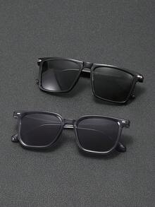 1pc Men's Square Plastic Frame Classic Fashion Design Modern Minimalist Style Sunglasses, Suitable For Outdoor Leisure Activities, Golf, Business, Street Photography, Fishing, Driving, Travel And More - Multicolor - View 16