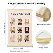 1pc Framed/Unframed Woman Heels Fashion Canvas Poster Luxury Shoe Closet Wall Art Print Minimalist Girly Room Aesthetic Decor Scroll Painting For Makeup Room,Beauty Salon Room,Dorm,Modern Home Decoration - A - View 12