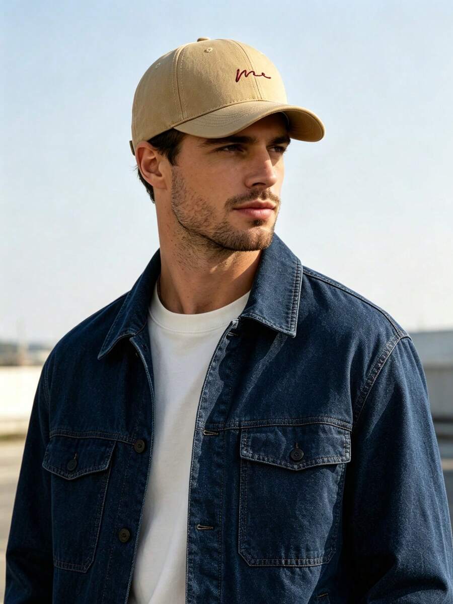 Men's Baseball Cap Large Head Circumference Face-Slimming Hard Crown Baseball Cap Minimalist Me Embroidered Multi-Color Options Unisex Couple Versatile Baseball Cap - Hardtop Baseball Cap - View 1