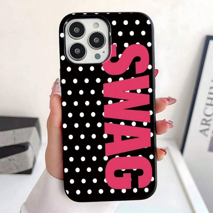 波點 SWAG 手機殼 適用於 iPhone 17, 17 Pro, 17 Pro Max, 16 Pro, 16 Pro Max, 14, 15, 16, 13, 14, 15, 12, 11 Pro Max, Plus,亮面飾面,耐用,防刮,時尚美觀,完美禮物 - 彩色 - 查看 1