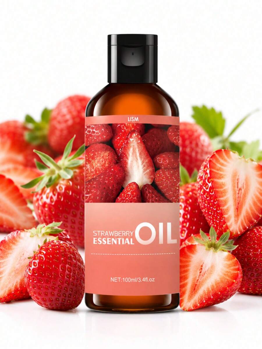 100ml/30ml Strawberry Fragrance Essential Oil, Suitable For Aroma Diffuser, Humidifier, Soap/Candle Making, Ideal Gift - one-size - View 1