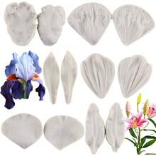 - Moldes de silicona para flores de gumpaste, fondant, rosa, veteado, pasta de goma, peona, flores para decoracin de pasteles, chocolate, caramelo, magdalenas, arcilla polimrica, juego - Estilo C - Ver 2