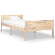 vidaXL Solid Wood Bed, Double Bed, Bed Frame, Wooden Bed, Bed Base, Slatted Frame, Bedroom Bed, Bedroom Furniture, Pine, Brown, 200x200cm - Brown - View 12