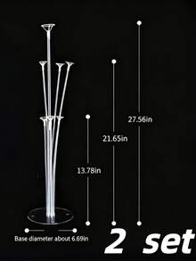 1/2/4 Sets Balloon Stand With Square Self-Adhesive Base (Balloons Not Included), No Power Required, Suitable For Birthday, Wedding, New Year, Graduation Ceremony And Holiday Atmosphere Decoration - Multicolor - View 12