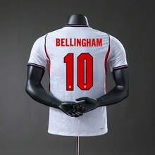 2026 World Cup Classic White Red England Home Jersey With Bellingham Kane Custom Numbers Breathable Quick Dry Soccer Tee - 4號 - 查看 4