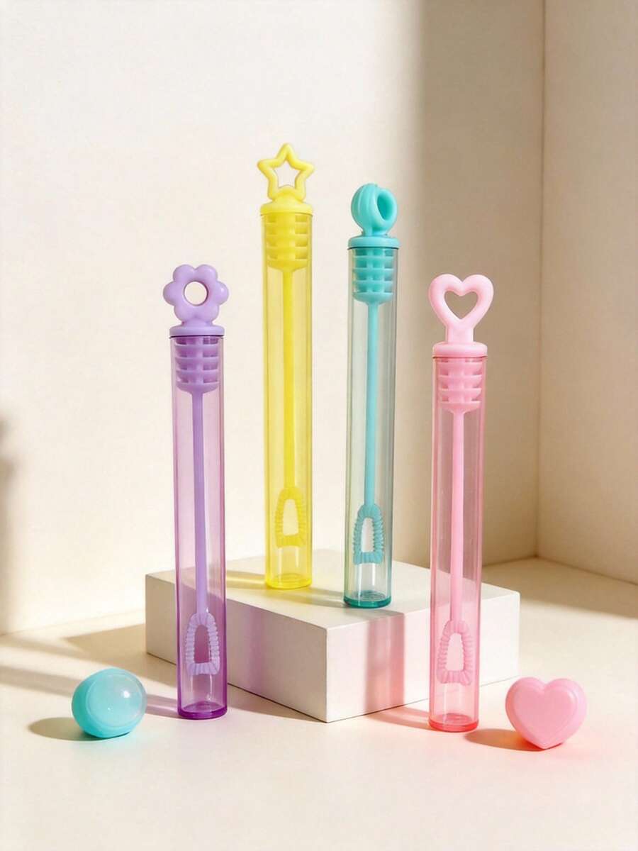 10/20/40/50/100pcs Creative Heart-Shaped (Empty Bottle) Bubble Wands, Portable Test Tube Bubble Wands For Wedding, Birthday Party, Event Decoration (Bubble Liquid Not Included) - Multicolor - View 1