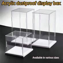 White Base Detachable Transparent Display Box, Display Case, Storage Box, High Transparency, Suitable For Toy Cars, Figurines, Crafts, Collectibles, Ornaments Storage And Organization, Available In Different Sizes - White Background - View 3