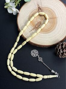 1pc Muslim 33-Bead Acrylic Rice Grain Short Simple Tasbih Prayer Beads For Daily Wear - Multicolor - View 4