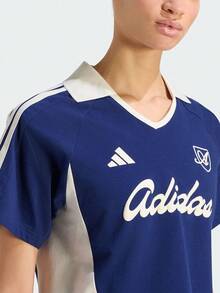 Adidas Women's LUX TIRO Knit Polo Shirt With Collar Short Sleeve TKT2785 - Navy Blue - View 5