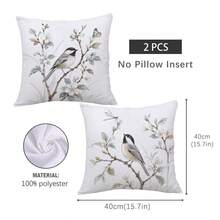 MEMNUN 2pcs Housses de coussin imprimées de fleurs de pêcher et d'oiseaux à l'encre fraîche [Insert de coussin non inclus], 40*40cm/45*45cm/50*50cm, [Impression unilatérale] Housses de coussin à fleurs de poirier et papillon à l'aquarelle Décoration de chambre, Décoration de maison, Décoration de chambre à coucher, Accessoires de décoration de chambre pour canapé, lit, salon, chambre à coucher, voiture, bureau, décoration d'hôtel Housses de coussin de jet toutes saisons convenant parfaitement Cadeau parfait pour la famille et les amis - Multicolore - Voir 12
