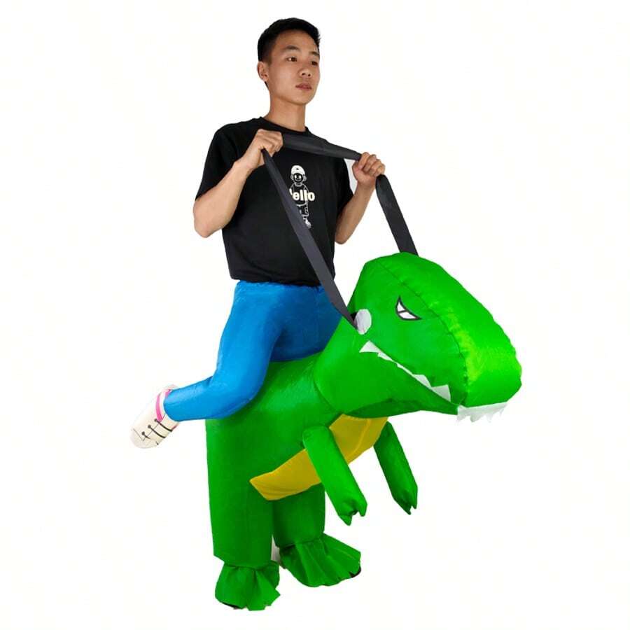 1 buah Kostum Dinosaurus Hijau Tiup Dewasa, Kostum Tiup Unisex, Kostum Bertema, Cocok untuk Halloween, Karnaval, Natal, dan Berbagai Acara Pesta. - Dinosaurus Hijau - View 1