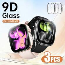 Yezodawee 3 Stücke Set transparente PC Schutzhülle, kompatibel mit Apple Watch Series 10, stoßfest, Cut Out Design, kompatibel mit Apple Watch Series 8/Ultra/Series 7/Series 11, 42mm/46mm - Transparent - Übersicht 10