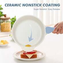 SENSARTE - Cacerola antiadherente de cerámica con tapa, 1.5 cuartos de galón, olla pequeña de cocina con mango que se mantiene fresco, compatible con inducción, revestimiento de cerámica, última - Ver 3