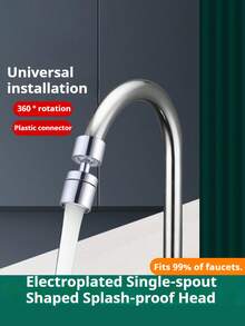 1/2pcs 360° Rotating Single/Dual Mode Kitchen & Bathroom Splash-Proof Faucet Aerator, Anti-Splash Sink Accessory, Dual Water Flow Output Mode, Faucet Extender, Rotatable Extender, Hand Wash Faucet, Bathroom Sink Faucet Replacement, Consumable - Multicolor - View 4